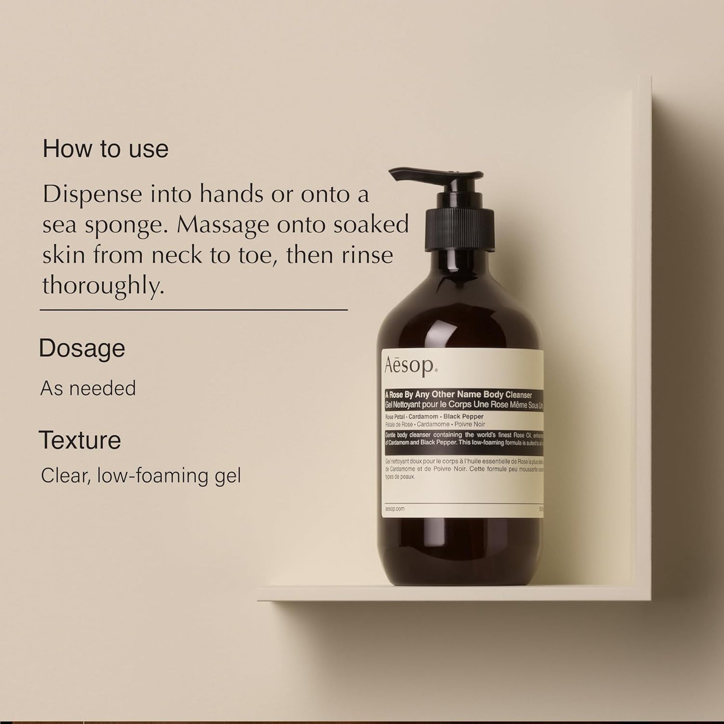 Aesop A Rose By Any Other Name Body Cleanser + Refill – Gentle Rose Petal Oil, 2 x 16.9 oz