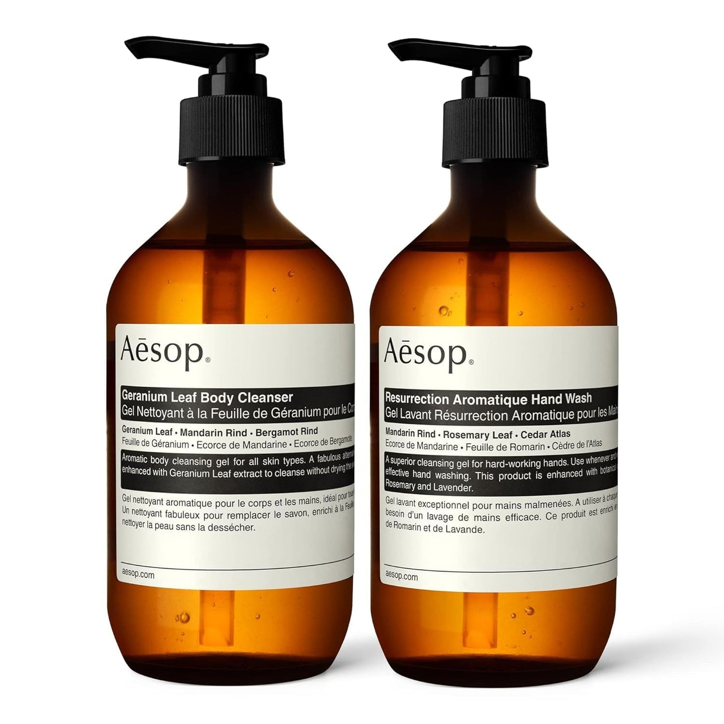 Aesop Resurrection Aromatique Hand Soap & Geranium Leaf Body Cleanser – Paraben, Cruelty-Free & Vegan, 16.9 oz