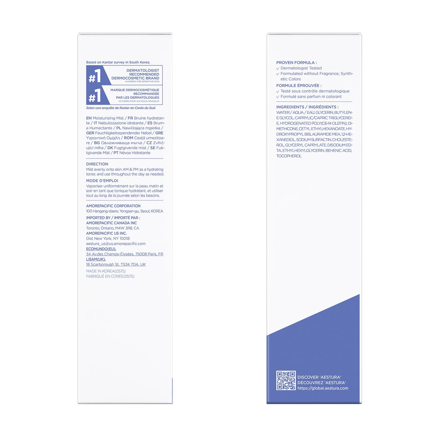 AESTURA ATOBARRIER365 Cream Mist – 10,000ppm Ceramides for Deep Hydration