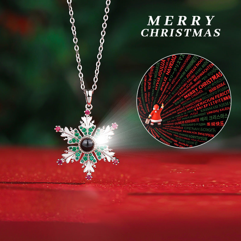 Christmas Snowflake Projection Necklace