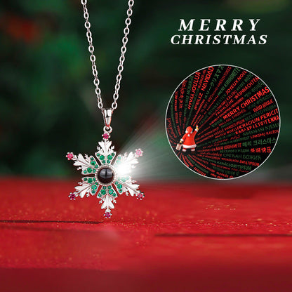 Christmas Snowflake Projection Necklace
