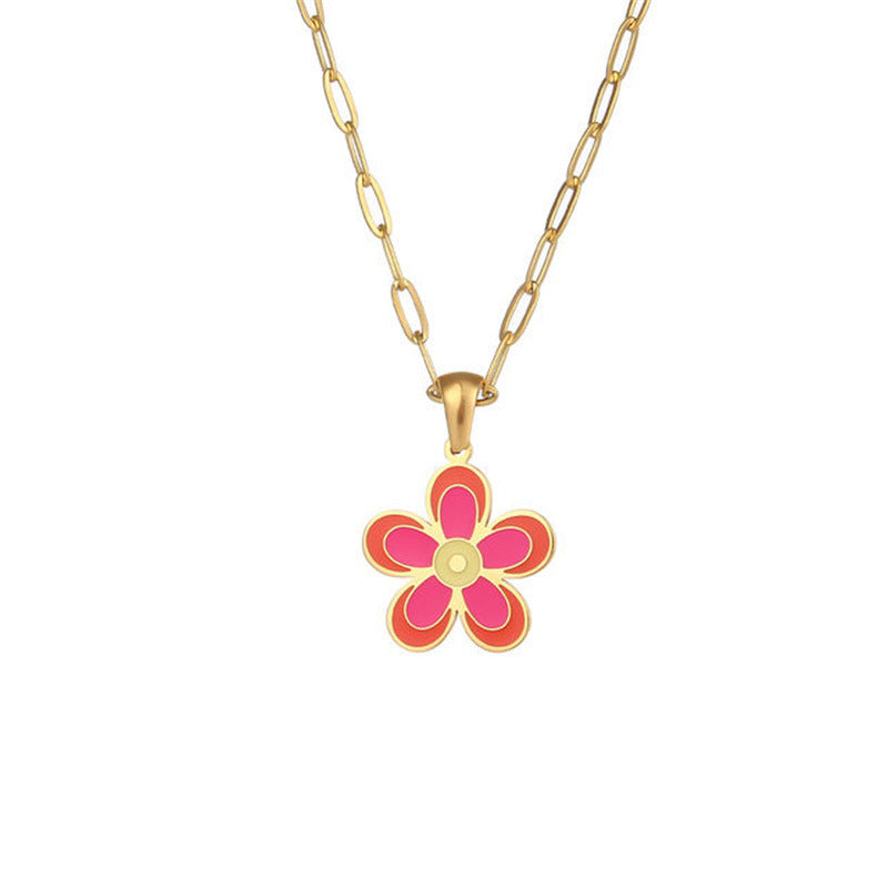 Red Irregular Flower Necklace