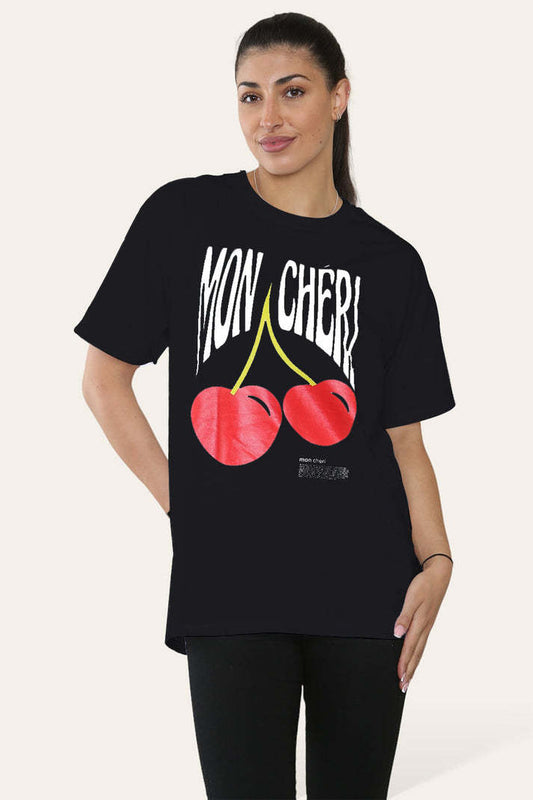 Ladies Cheri Printed Short Sleeve T-Shirt Top