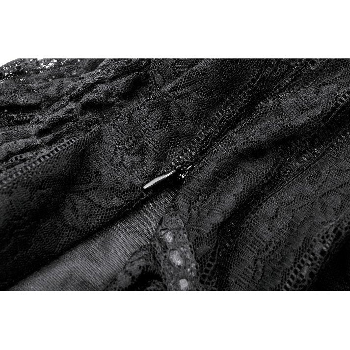Dark in Love Ophelia Lace Off-Shoulder Gothic Bodysuit in Black