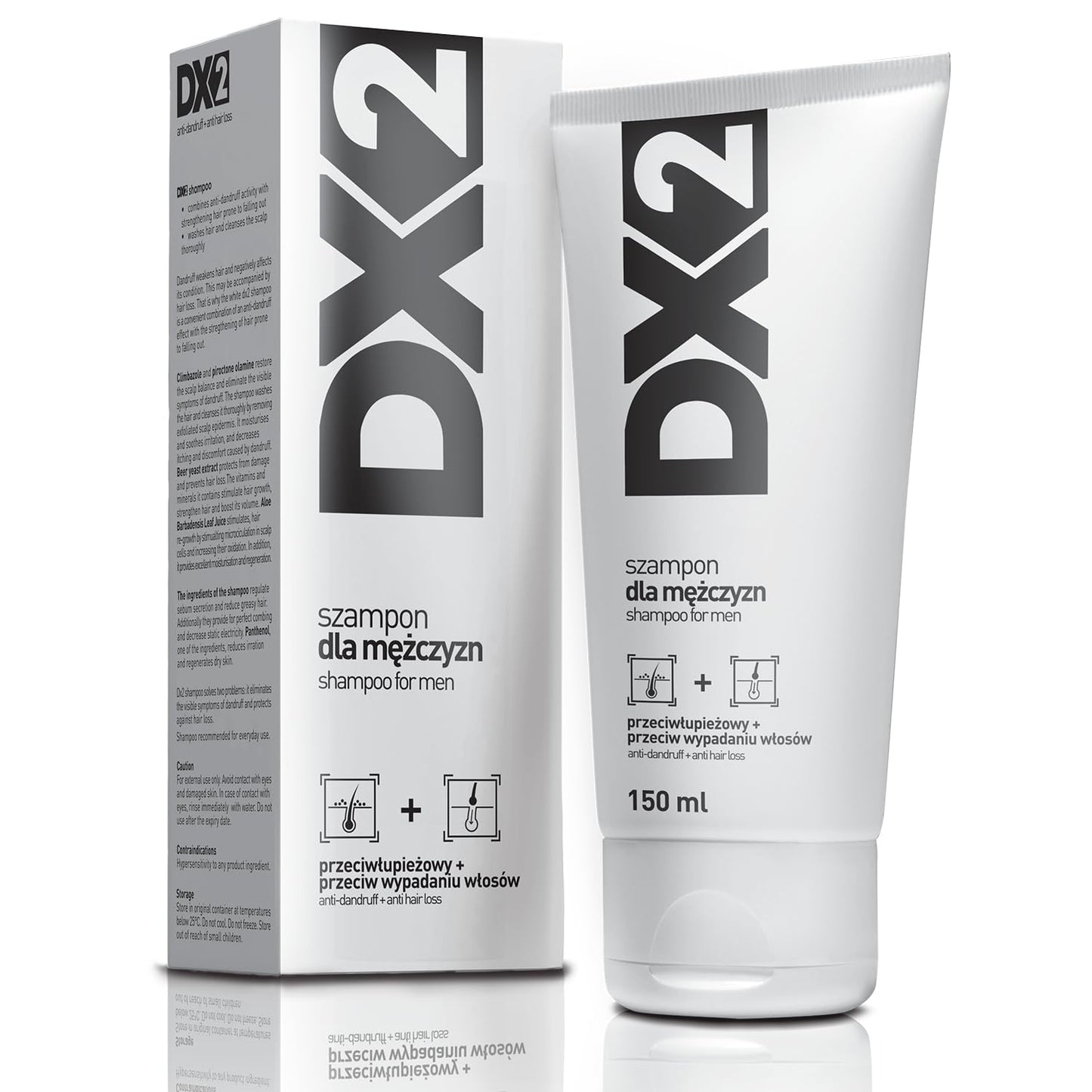 Aflofarm DX2 - Anti-Dandruff + Anti Hair-Loss Shampoo for Men | Double-Action Formula (150 ml)