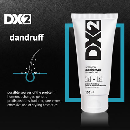 Aflofarm DX2 - Anti-Dandruff + Anti Hair-Loss Shampoo for Men | Double-Action Formula (150 ml)