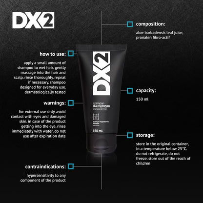DX2 Hair Loss Shampoo for Men by Aflofarm | Restore Follicles & Revitalize Thinning Hair – 150ml