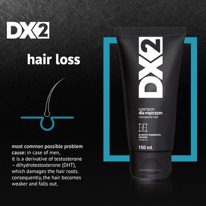 DX2 Hair Loss Shampoo for Men by Aflofarm | Restore Follicles & Revitalize Thinning Hair – 150ml