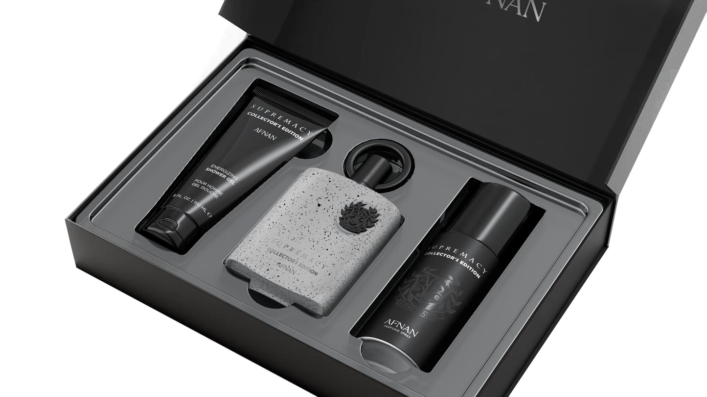 Afnan Supremacy Collector's Edition Luxury Gift Set for Men – Eau de Parfum 100ml, Deodorant 150ml, Shower Gel 150ml