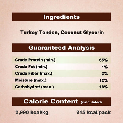 A Freschi srl Turkey Tendons for Dogs – Long-Lasting Hypoallergenic Chews (Large, 10 Count)