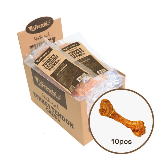 A Freschi srl Turkey Tendons for Dogs – Long-Lasting Hypoallergenic Chews (Large, 10 Count)