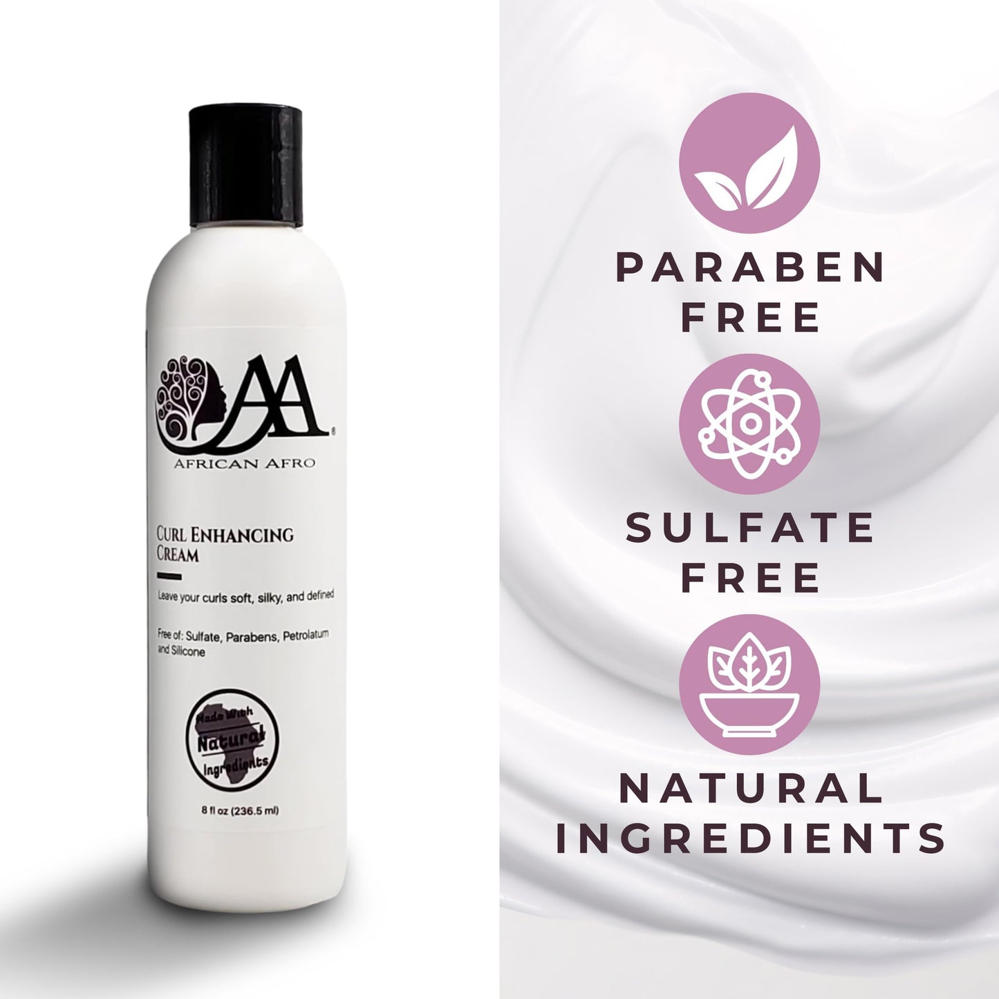 African Afro AA Curl Enhancing Cream – Curl Defining for Medium to Coarse Curls | Avocado Oil | 8 oz
