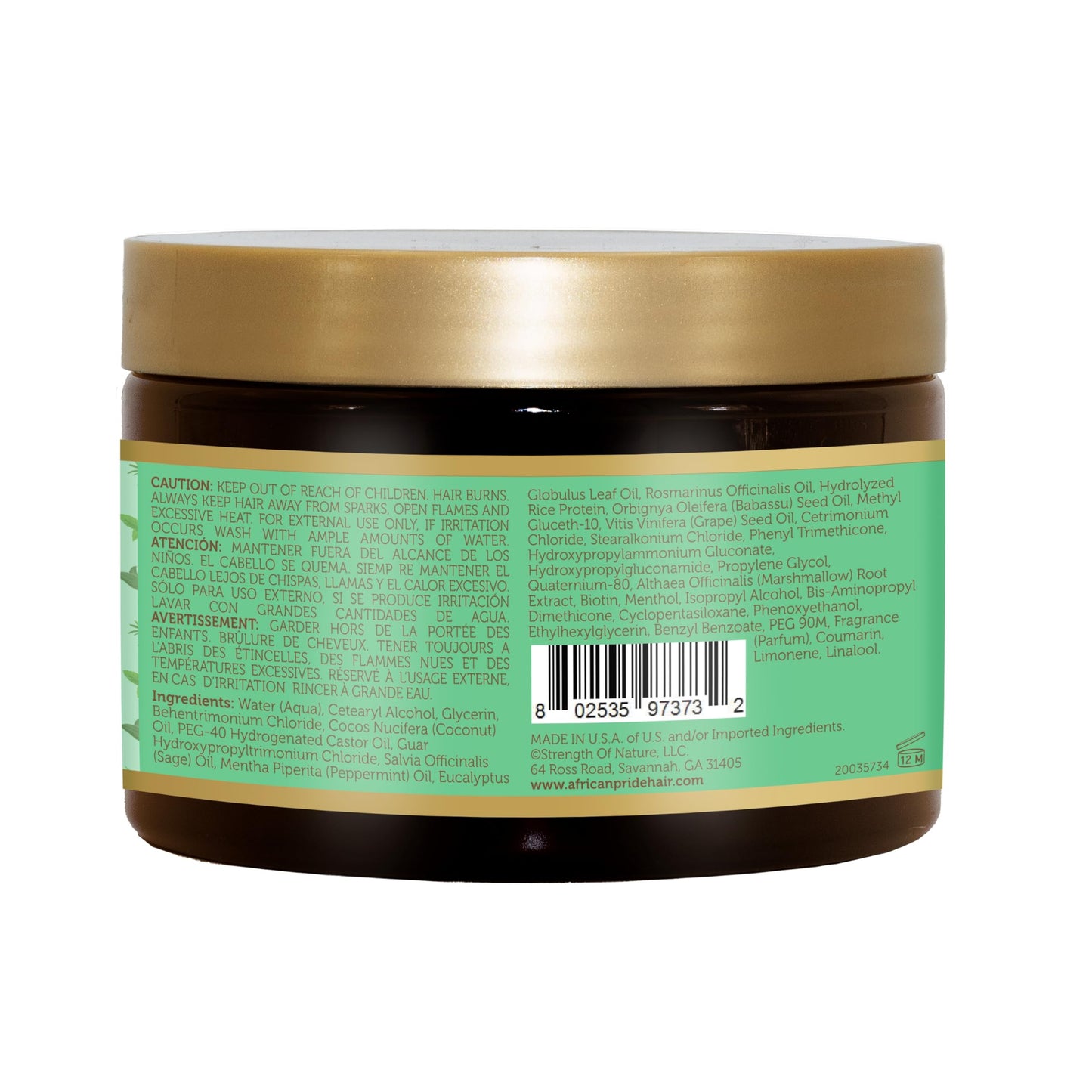 Feel It Formula Hair Strengthening Mask – Peppermint, Rosemary & Sage – Growth & Nourishing Treatment | African Pride 12oz (Pack of 3)