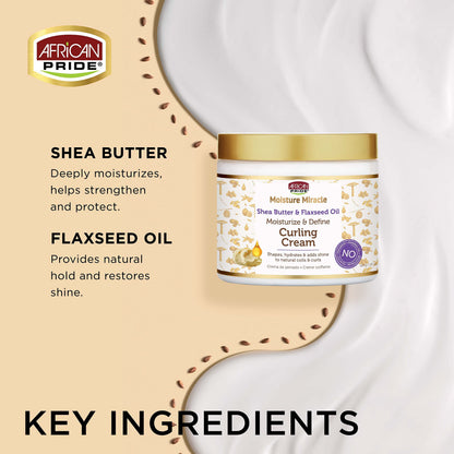 African Pride Moisture Miracle Curling Cream — 15 Oz (3 Pack) for Defined, Shiny Curls