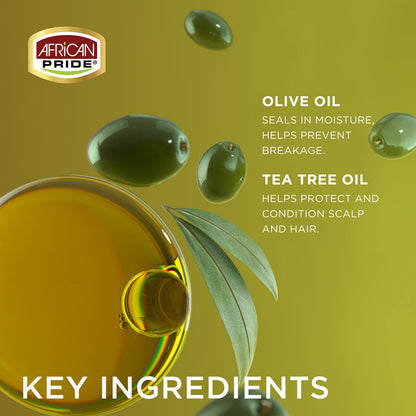 African Pride Olive Miracle Silky Smooth Edges (3-Pack) – Non-Greasy Edge Gel with Olive & Coconut Oil, 2.25oz Each