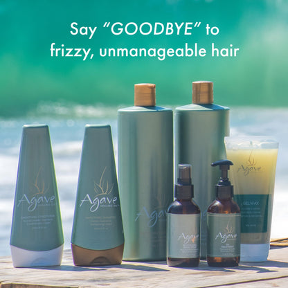 Agave Smoothing Shampoo – Hydration & Frizz Control | Color-Safe, Sulfate-Free (33.8 oz) | Agave Healing Oil