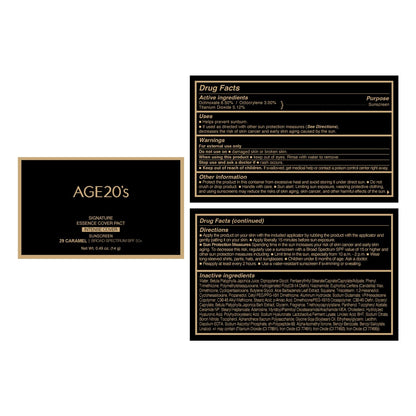 AGE 20's Signature Essence Pact SPF50+ Cream Foundation – 29 Caramel, Dewy Finish, Natural Coverage | Korean Cushion