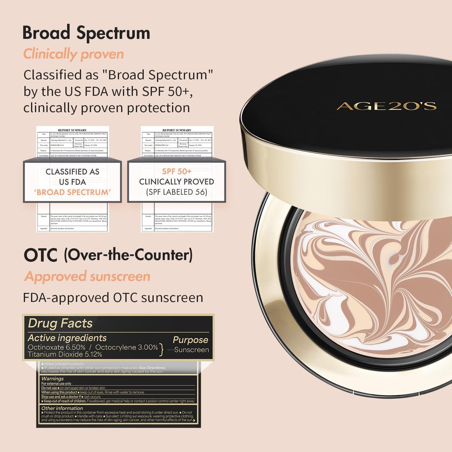AGE20'S Signature Essence Pact SPF 50+ Cream Foundation - 25N Sand | Dewy Cushion Finish