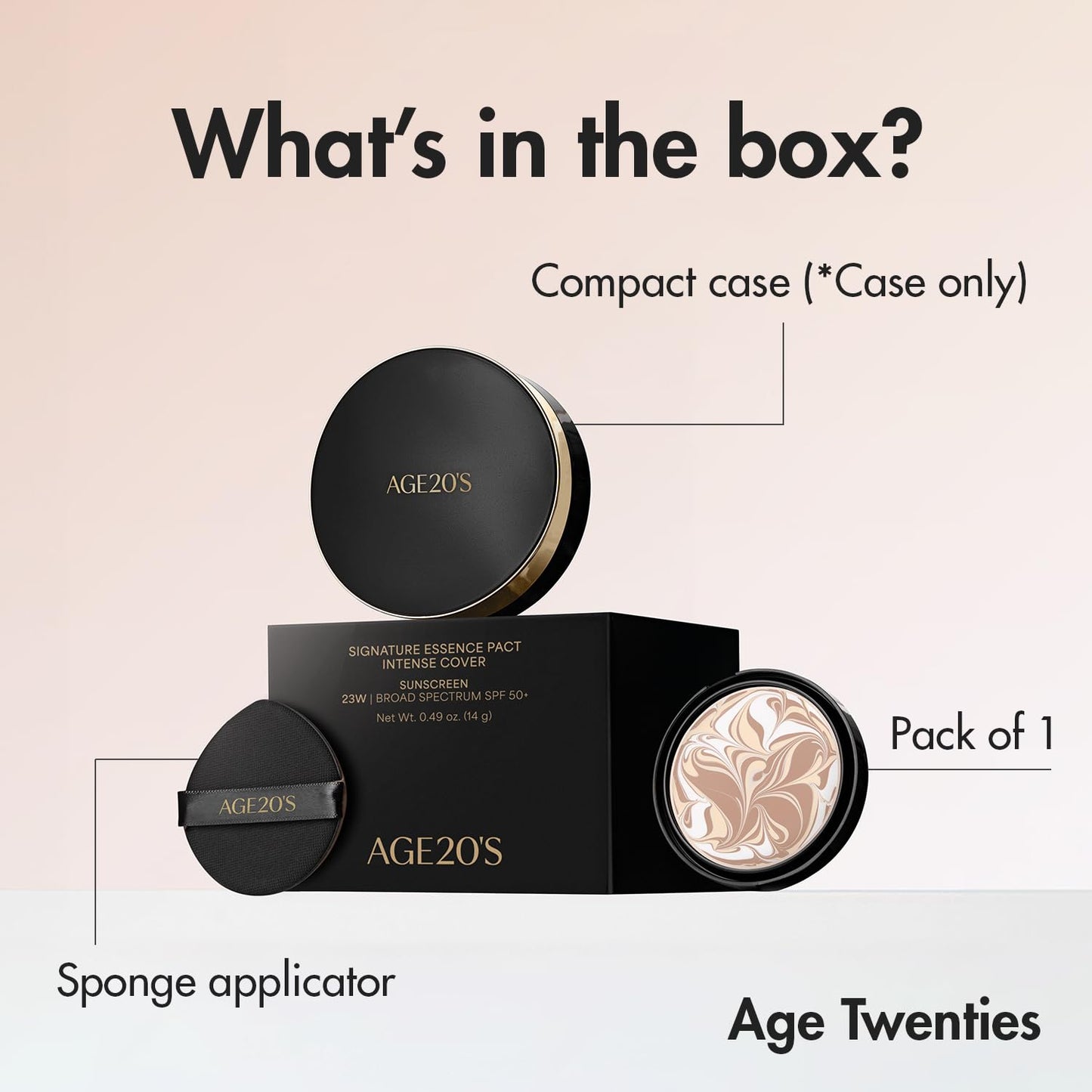 AGE 20's Signature Essence Pact SPF 50+ 41N Mocha – Cream Foundation, Dewy Finish, Natural Coverage