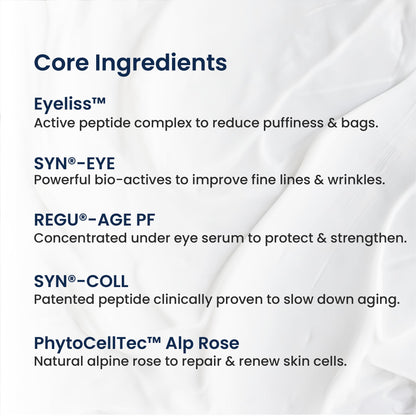Agelyss Restorative Eye Cream with Eyeliss™ — For Eye Bags, Dark Circles & Fine Lines | Paraben-Free, Vegan, Cruelty-Free – 0.5 fl oz