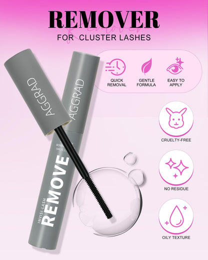 AGGRAD Flora Lash Clusters Kit Wispy Hybrid 8-18mm DIY Lashes with Bond & Seal