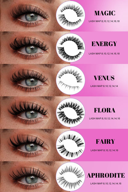 AGGRAD Flora Lash Clusters Kit Wispy Hybrid 8-18mm DIY Lashes with Bond & Seal