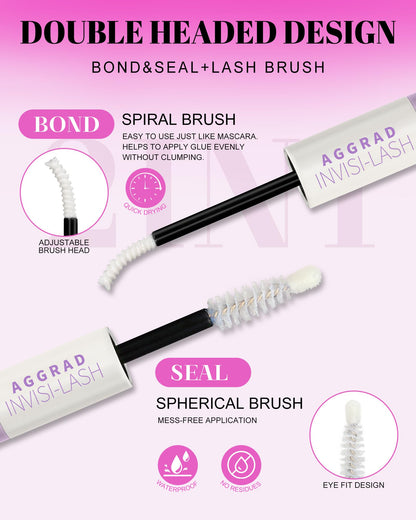 AGGRAD Venus Lash Clusters Kit 8-14mm D Curl – DIY Lash Extensions with Bond, Seal & Tweezers