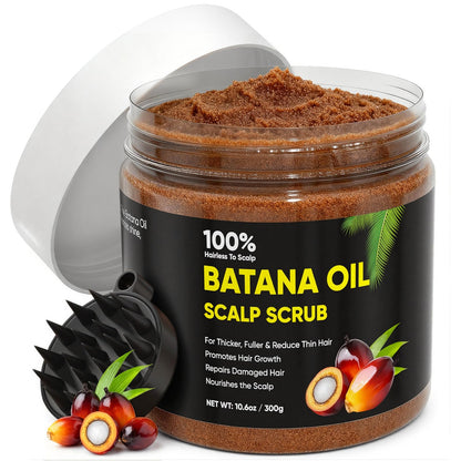 Agodafoo Batana Oil Scalp Scrub with Rosemary – Hair Nourishment & Growth Support, 10.6 oz