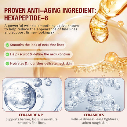 AH8 Neck Firming Cream with Hexapeptide – Intensive Moisturizing & Tightening Lotion (4.23 oz)