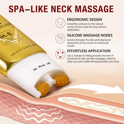 AH8 Neck Firming Cream with Hexapeptide – Intensive Moisturizing & Tightening Lotion (4.23 oz)