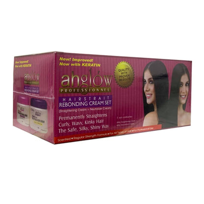 Ahglow XL Hair Straightening & Rebonding Set with Keratin Relaxer – Complete System