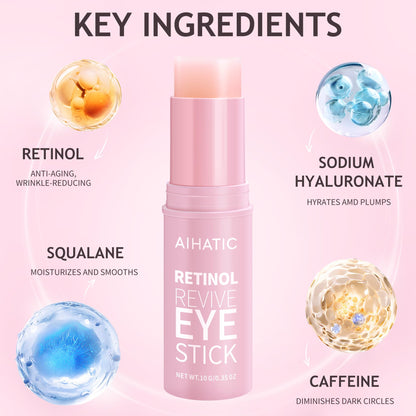 Aihatic Retinol & Caffeine Eye Balm Stick — Dark Circles, Puffiness & Fine Lines | Hyaluronic Acid + Collagen