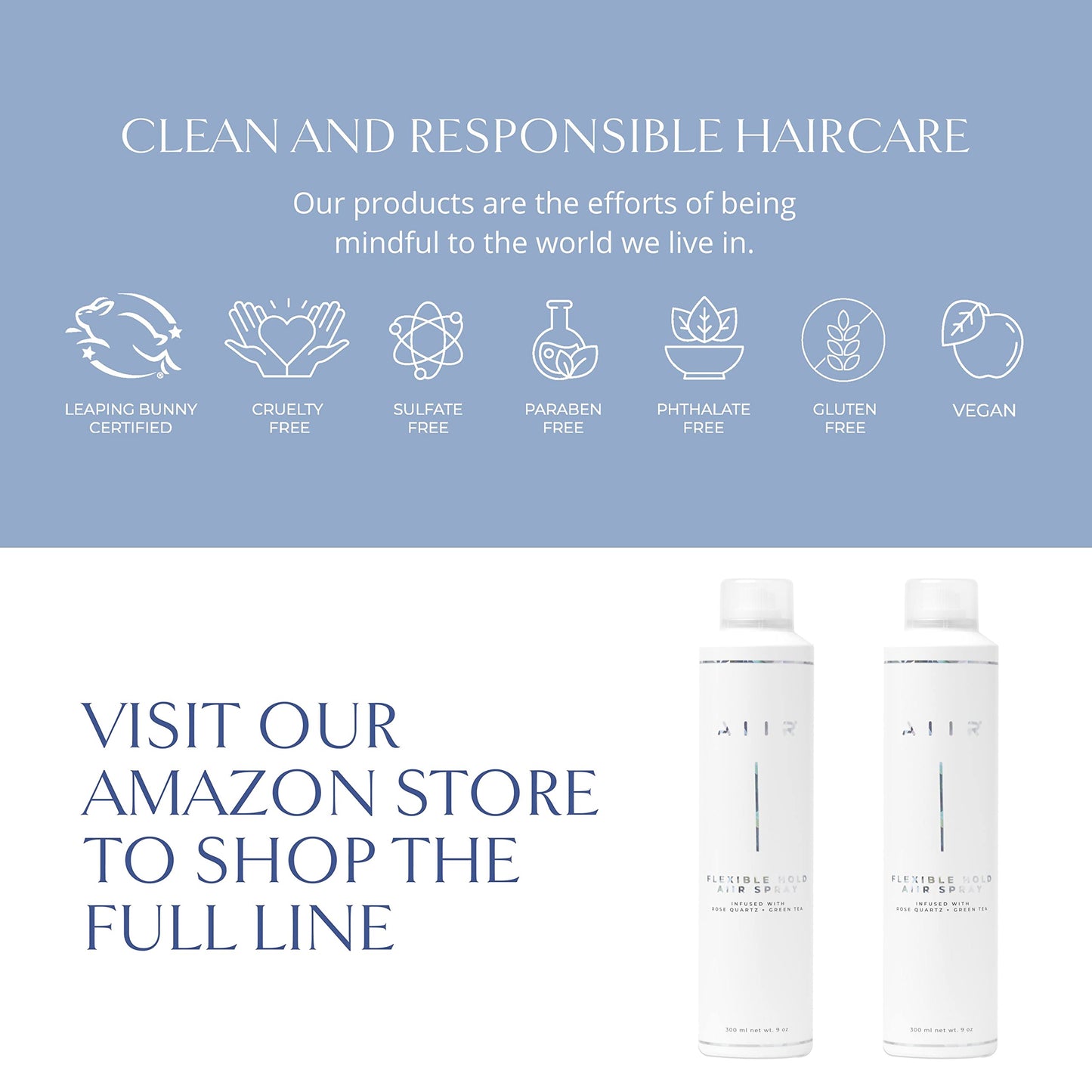 AIIR Flexible Hold Finishing Spray – Light Hold Hairspray with Shine & Humidity Resistance | 2.5 oz