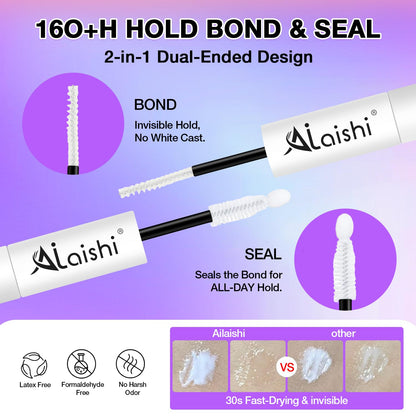 AILAISHI Fluffy False Eyelashes Kit – 7 Pairs with Bond, Seal & Tweezer | Natural Cat Eye Look