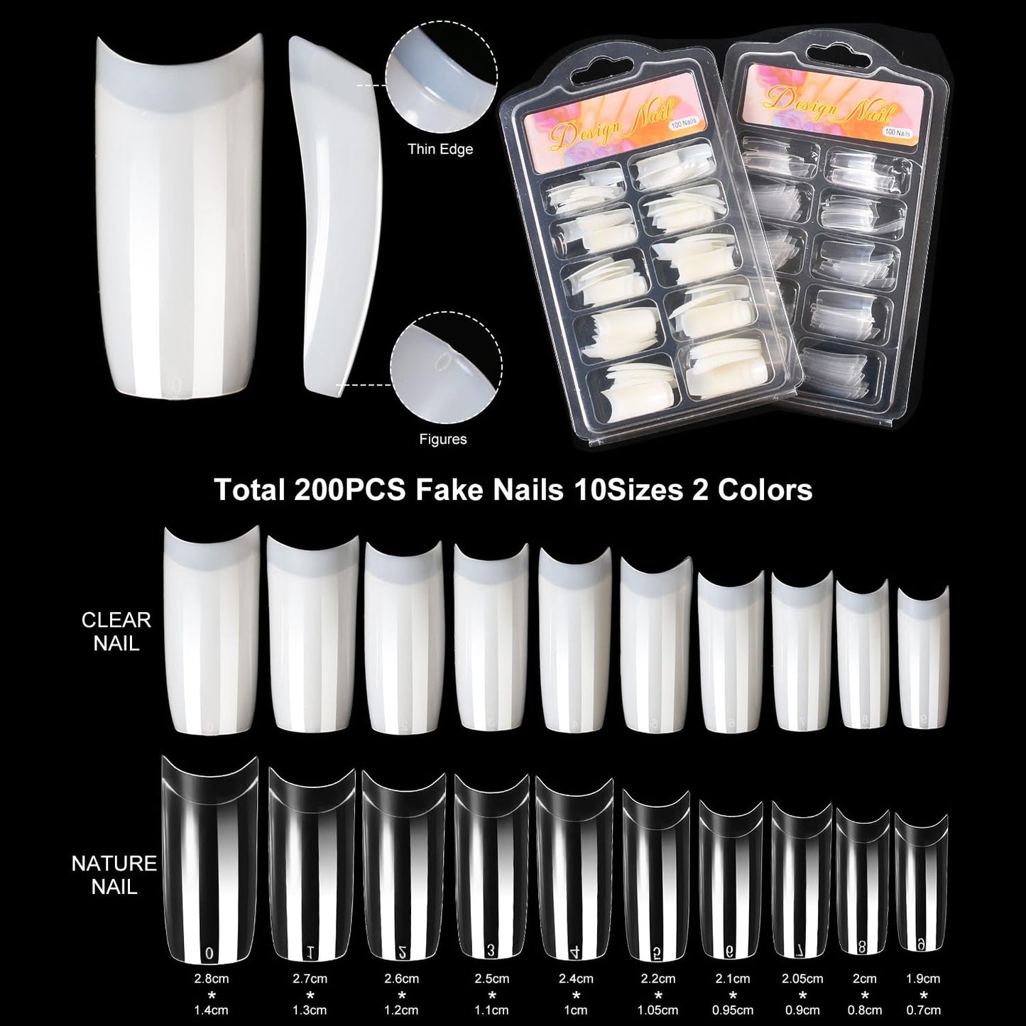 AILALUO Acrylic Nail Kit - Clear, White & Pink Powders with Tools for Home & Salon