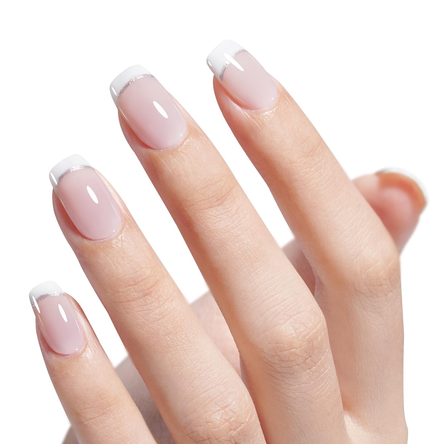 AILLSA Nude Pink Gel Nail Polish Set – 5+2 Kit with Base & Top Coat | Jelly UV Gel for DIY Manicures at Home