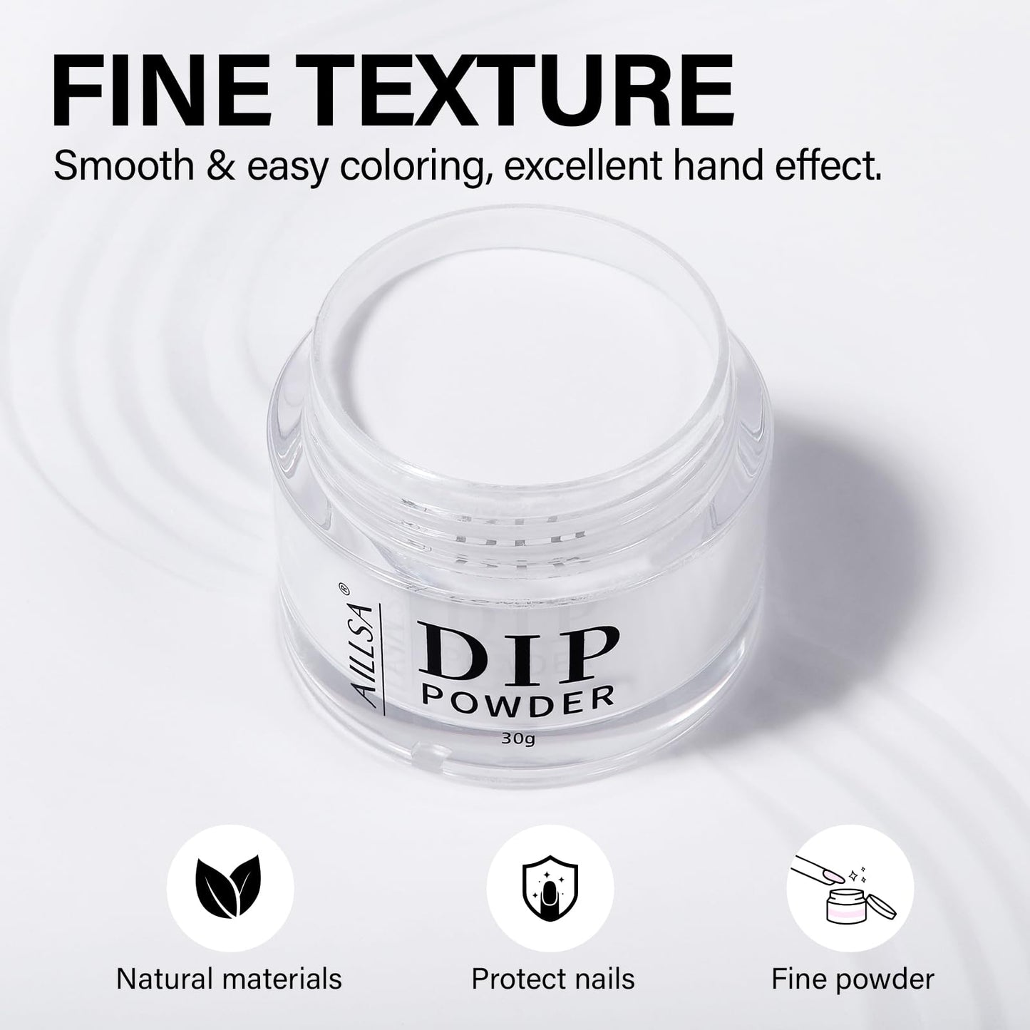 AILLSA Milky White Dip Powder – Nude Translucent Jelly Nail Dip Powder, 1 oz