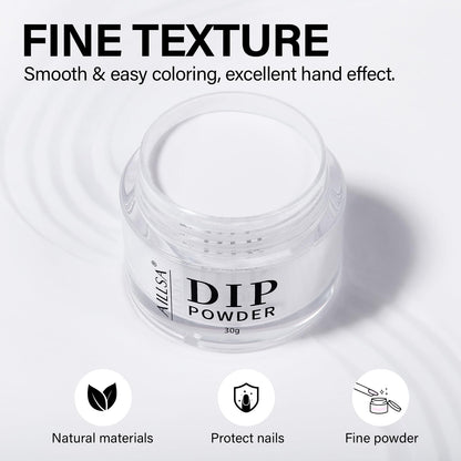 AILLSA Milky White Dip Powder – Nude Translucent Jelly Nail Dip Powder, 1 oz