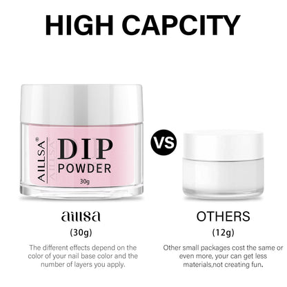 AILLSA Nail Dip Powder – Sheer Pink Translucent Jelly for Easy At-Home Manicures