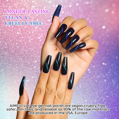 AIMEILI Cat Eye Gel Nail Polish Kit – 6x10ml, HEMA-Free, Vegan & Cruelty-Free
