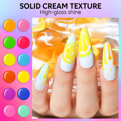 AIMEILI Hema Free Solid Gel Nail Polish – 12 Colors, UV/LED Cure