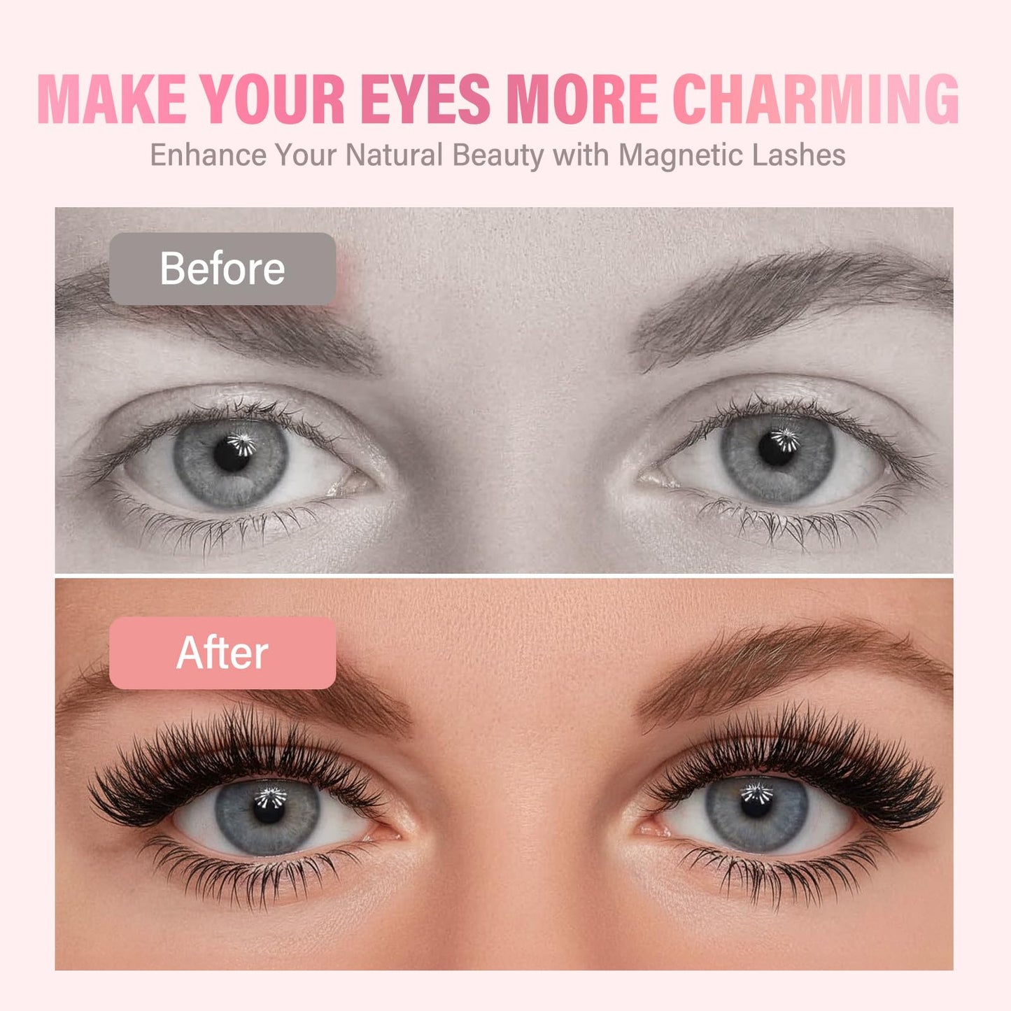 AiRunTech Magnetic Eyelashes Kit – 3D Natural Look, No Glue, Easy Applicator