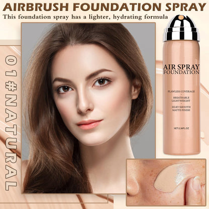AIUEO Magic Minerals Airbrush Foundation – Silky Mist for Mature Skin, Natural Matte Finish