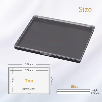 AJLTPA Magnetic Makeup Palette Empty – Clear Top 3-Pack with 60 Adhesive Metal Stickers (5.7 x 4.3 in)