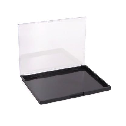 AJLTPA Magnetic Makeup Palette Empty – Clear Top 3-Pack with 60 Adhesive Metal Stickers (5.7 x 4.3 in)
