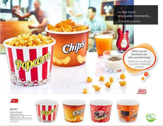 Classic Red Popcorn Bucket for Movie Nights