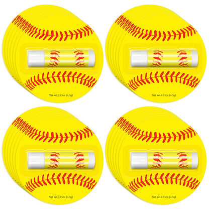 AKAIXI 24-Pack Softball Chapstick – Beeswax Lip Balm with Vanilla Flavor