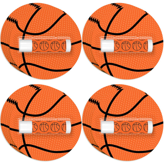 AKAIXI 24 Pack Basketball Lip Balm – Beeswax Moisturizing Vanilla Flavor, Bulk Party Gifts