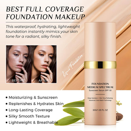 akareni Color Changing Foundation 4-in-1 — Medium Spectrum SPF50+ Waterproof