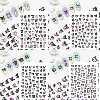 12-Pics 3D Cute Cartoon Nail Stickers by Akutoer | Kawaii Nail Charms & Anime Decals